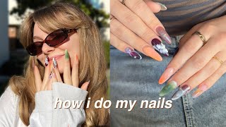 how to create aesthetic pinterest nails at home affordable for my girlies on a budget [upl. by Solim]