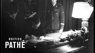 Munich Agreement Signed Hitler Mussolini Chamberlain Daladier 1938 [upl. by Adiol256]