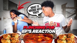 FLINCHING EVERY TIME MY BOYFRIEND TRIES TO TOUCH ME TO SEE HOW HE REACTS SEAFOOD MUKBANG IN A BAG [upl. by Blood103]