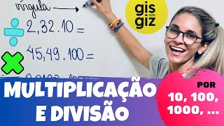 Multiplicação e divisão de números decimais por 10 100 1000   Potências de base 10 [upl. by Gwendolen]