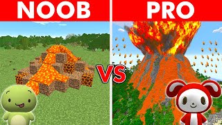 NOOB vs PRO SECRET VOLCANO HOUSE BUILD CHALLENGE in Minecraft [upl. by Alaet785]