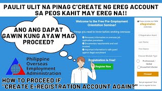 Paano maproceed ang PEOS Account  Hindi makapag proceed sa peos o dmw website kahit may ereg number [upl. by Norrab]