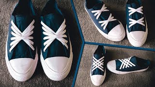 3 Beautiful ways to lace shoes  CrissCross lacing Style  shoes lace styles  cool shoelaces [upl. by Eiznik]