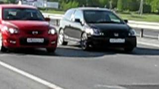 Mazda 3 MPS vs Honda Civic Type R [upl. by Finbar]