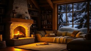 Warm Space for Cold Winter⛄Rain Sound and Crackling Fireplace Sound🔥ASMR Help Sleep Well Relax [upl. by Ephraim870]