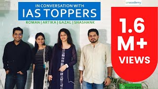 Roman Saini in Conversation with IAS Toppers 2016 Artika Shukla Shashank Tripathi Gazal Bhardwaj [upl. by Narcissus]