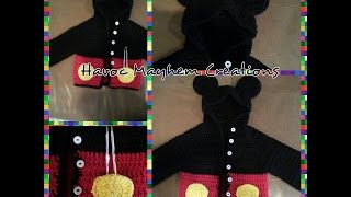 Tutorial How to Crochet a Mickey Mouse Baby Sweater Hoodie Part 1 By Sabrina Sun [upl. by Ynnatirb529]