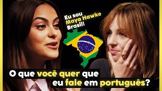 Maya Hawke entrevista Camila Mendes Part 1 Justiceiras [upl. by Effy]