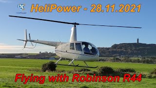 HeliPower  28112021  Flying with Robinson R44 at Newtownards Airport [upl. by Nelg]