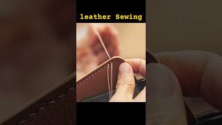 Leather saddle stitch Sewing stitch hand stitch [upl. by Royall]