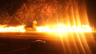 Plane flies through fireworks and drone show at EAA AirVenture 2024 [upl. by Marietta718]