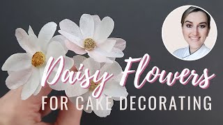 How to make no wire edible Daisy  Wafer Paper Tutorial  Florea Cakes [upl. by Lewin]