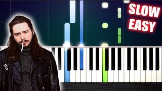 Post Malone  Better Now  SLOW EASY Piano Tutorial by PlutaX [upl. by Goss]