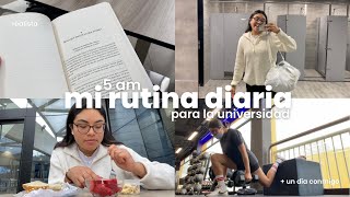 mi rutina diaria 5am☁️🧚🏻‍♀️ para la universidad  un día conmigo [upl. by Fred370]