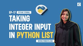 How to Take User Input in a List in Python  EP17 Taking Integer Input in Python List  Python List [upl. by Pardew]