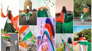 🌺Independent day poes for girls🇮🇳 Independence day photo pose🤩attractive amp unique dp picture🦋 [upl. by Reeba]