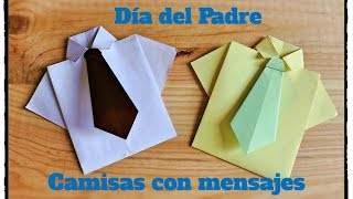 Dia del Padre  Camisa y Corbata Origami con Tarjeta en su interior [upl. by Eldrida]