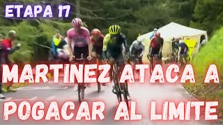 RESUMEN ETAPA 17 GIRO DE ITALIA 2024MARTINEZ ATACA A POGACAR [upl. by Ayhtnic84]