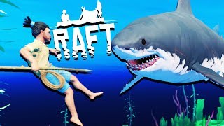 GIANT New Raft Update  SHARK ATTACKS and Raft Building  Raft Gameplay [upl. by Aluin]