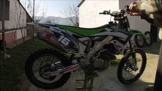 Stock vs Akrapovic Exhaust On Kawasaki KX250F 14 [upl. by Nodyarg]