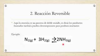 REACCIONES REVERSIBLES IRREVERSIBLES Y DE COMBUSTIÓN [upl. by Duntson]