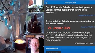 Gedanken zur Herrnhuter Tageslosung am 20 Januar 2024 [upl. by Eira595]