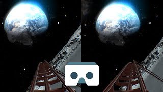 Virtual Reality Roller Coaster on the Moon 3D Video for VR Box vr headsets Samsung Gear VR [upl. by Ethben]