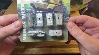 GHQ Micro Armour modern unboxing and looking at the models  6mm models 1285 or 6mm [upl. by Owena921]