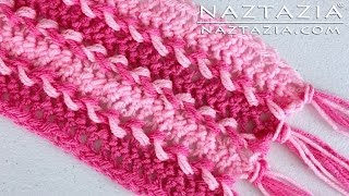 HOW to CROCHET HAIRPIN LACE SCARF  DIY Tutorial for Loom Fork Horquilla Braid Braided Weave [upl. by Belicia924]