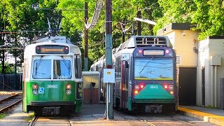 MBTA Boston MA GREEN Line B C D and E branches 𝑳𝒊𝒈𝒉𝒕 𝑹𝒂𝒊𝒍 OUTBOUND  FULL RIDE [upl. by Berti332]