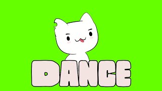 Animated Cat Dances on Green Screen  Free to Use [upl. by Honoria]