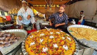 40Kg Halwa and 3Ft Giant Paratha Making at Taj BaghUnique Indian Street Food [upl. by Ozen723]