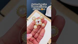 aretes de BISUTERÍA Diy aretes de perlas y mostacillas aretes bisuteria shorts [upl. by Lipski485]