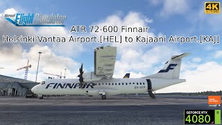 MSFS 2020 ATR 72600 Finnair HelsinkiVantaa AirportHEL to Kajaani AirportKAJ [upl. by Lleirbag]