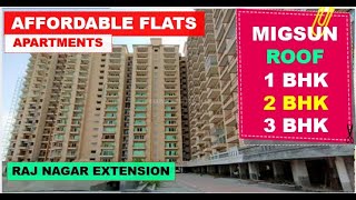 Migsun Roof Raj nagar Extension 1 bhk 2 bhk flat in Raj Nagar Extension ☎️9560955050 [upl. by Alekahs]