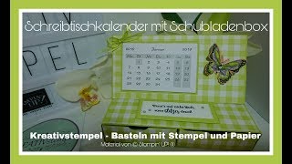 Schreibtischkalender mit Schubladenbox Tischkalender mit Stampin UP [upl. by Odey674]