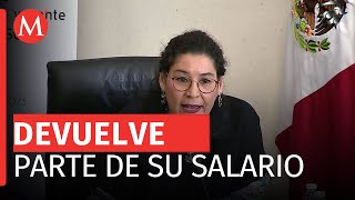 Lenia Batres devuelve parte de su salario a la Tesorería de la Federación [upl. by Pope]