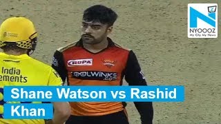 IPL 2019 Rashid Khan vs Shane Watson stare down contest [upl. by Thun363]