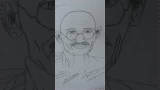 Easy Mahatma Gandhiji drawing poojya Bapu Gari pencil drawing [upl. by Ima80]