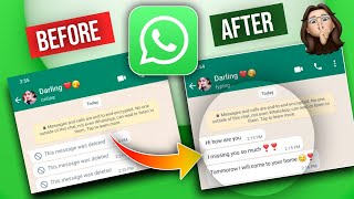 😍WhatsApp deleted messages recovery  whatsapp delete chat recovery [upl. by Nibla]