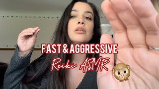 Fast Aggressive Reiki ASMR w NO Talking or Mouth Sounds Scanning Aura Fluffing Pulling [upl. by Bilek]