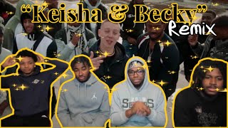 AMERICANS REACT TO Russ amp Tion Wayne  Keisha Becky Remix Ft Aitch Music Video [upl. by Lauber]