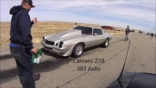 Nitrous 50 Mustang vs 79 Camaro Z28 383 [upl. by Esened613]