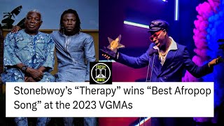 STONEBWOY WINS BEST AFRO POP SONG AT VGMA 2023 AND DEDICATES IT TO HIS DAD [upl. by Kcid275]