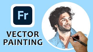 How to vectorize a photo for profile picture in Adobe Fresco Vector Portrait Tutorial Digital Art [upl. by Seebeck278]