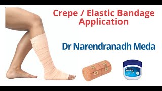 How to apply crepe bandage  varicose veins  Dr Narendranadh Meda  Vascular surgeon  leg swelling [upl. by Nej]