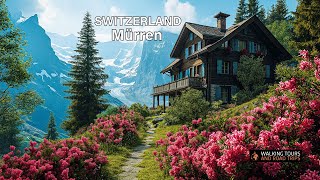 Discovering Murren 🇨🇭 A Swiss Village Walking Tour in Enchanting Switzerland  Relaxing 4k video [upl. by Nylessoj]