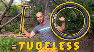 The SECRET TO INSTALLING TUBELESS TIRES WITH FLOOR PUMP without an air compressor or charger pump [upl. by Neevan999]