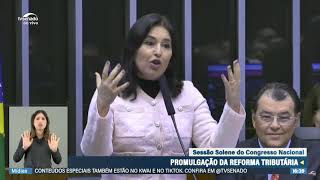 Ministra Simone Tebet em Sessão Solene no Congresso para a Promulgação da Reforma Tributária [upl. by Assitruc]