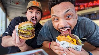 We Ate The Biggest Burger in Los Angeles  Fatburger XXXL Triple King Challenge [upl. by Hetti]